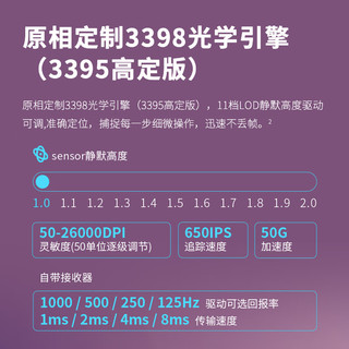 RAPOO 雷柏 V300PRO幽魂 双模无线游戏鼠标 轻量化设计 原相3398 10键可程 约160小时续航