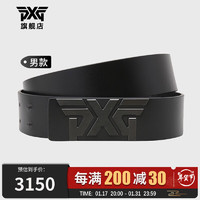 PXG 高尔夫腰带男士皮带golf潮牌时尚运动裤带韩国牛皮耐磨皮带 PGFPM870221 黑色  L/XL 113cm