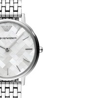 EMPORIO ARMANI 手表 钢质表带时尚简约休闲女表 石英防水女士腕表  AR11112