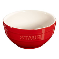 staub 珐宝 德国直邮珐琅陶瓷碗搅拌碗樱桃红法国制造 14cm