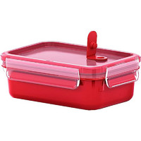 emsa 爱慕莎 德国进口 矩形饭盒食品储存容器 红色   Clip & Micro 0.55L