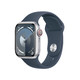 Apple 苹果 Watch Series 9 智能手表GPS + 蜂窝款45毫米银色铝金属表壳风暴蓝色运动型表带M/L 电话手表MRP93CH/A