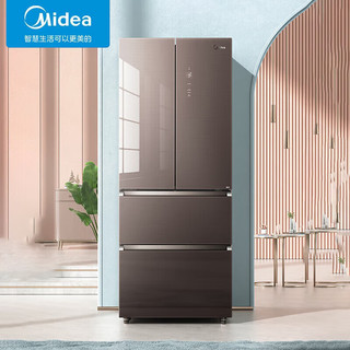 美的（Midea）400L变频法式多门双开门家用冰箱风冷无霜持久BCD-400WFGPZM(E)【摩卡棕】企业业务 400L丨风冷法式四门 摩卡棕