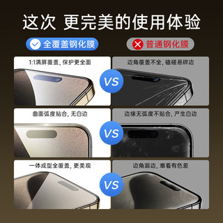 亿色【2片】适用iphone15promax钢化膜苹果15 promax钢化手机无尘舱秒贴膜高清抗指纹全包全屏防摔手机前膜