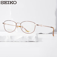 精工(SEIKO)眼镜架全框男女文艺小脸金丝眼镜框HC2024 112 万新防蓝光1.67 112金色+咖色