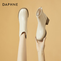 DAPHNE 达芙妮 网红小短靴洋气又高级2023秋冬新款粗跟单靴时尚女款马丁靴