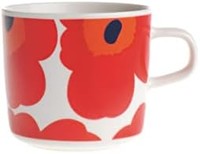 Marimekko UNIKKO系列 马克杯 白色与红色 200毫升 63429 001