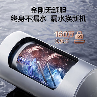 海尔（Haier）电热水器3.3KW变频一级节能家用抑垢净水洗镁棒免更换储水式恒温热水器金刚无缝内胆60L