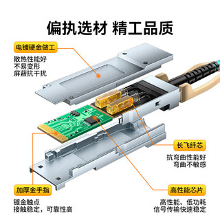 山泽（SAMZHE）QSFP+AOC光纤堆叠模块 万兆40G转4个10G通用华为H3C思科曙光浪潮等25米AOC-40G-4*10G-25 QSFP+ AOC光缆【4*10G】