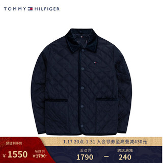 TOMMY HILFIGER【龙年系列】 24早春童装男菱格灯芯绒翻领棉服外套2412099 藏青色654-小童 6/120cm