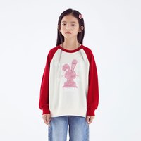 PEPCO 小猪班纳 童装2024春装儿童套头衫中大童女童卫衣女孩长袖上衣 酒红色 140cm