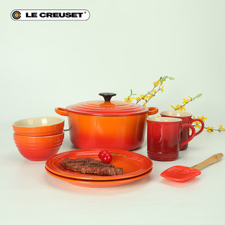 酷彩（Le Creuset）酷彩珐琅铸铁锅海鲜锅深烧锅养生锅红色圆形锅多巴胺 24.cm圆形锅红