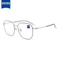 蔡司（ZEISS）光学镜架全框钛ZS23129LB男女款配镜眼镜框001银色/水晶灰色L款