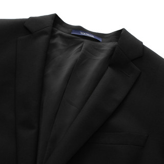 雅戈尔（YOUNGOR）套西上衣男214款二粒单排扣修身版商务西服纯绵羊毛舒适易打理 黑色 175/92A