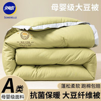 安睡宝（SOMERELLE）大豆纤维被子空调被春秋被加厚冬被棉被单人保暖宿舍被褥被芯A类 绿色-有机大豆被 150*200cm冬被【6斤】