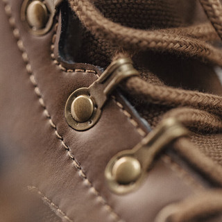 马登（Maden）男鞋高帮沙漠靴中帮复古马丁靴英伦风工装鞋作战靴子 深棕色 43