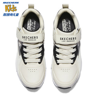 SKECHERS 斯凯奇 男童休闲低帮气垫板鞋春秋缓震耐磨中大童运动鞋子403646L 自然色/NAT 28.5码