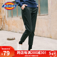 Dickies 帝客 后腰橡筋设计休闲裤女式秋季新品棉弹力长裤子DK008121 黑色 025