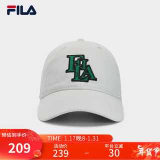 FILA 斐乐款棒球帽2024春季时尚遮阳帽运动帽鸭舌帽 标准白-WT XS