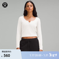 露露乐蒙 lululemon丨Cotton-Blend 女士棉混纺长袖亨利衫 LW3GURS 米白色 6