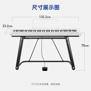 卡西欧（CASIO）电钢琴成人PX-S1100/PXS3100智能触屏便携重锤88键火星红专业考级 PX-S1000白U架+单踏+琴凳礼包