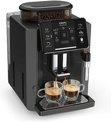 KRUPS 克鲁伯 EA9108 Sensation全自动咖啡机 金属冲泡组 感应触摸控制面板 彩色饮料图标 只需按一下按钮即可享用 5 种特色饮品 过滤咖啡功能 黑色