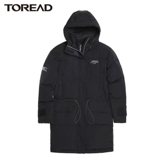 TOREAD 探路者 连帽中长款时尚防风蓄热保暖女式羽绒服 带抽绳TADI92775