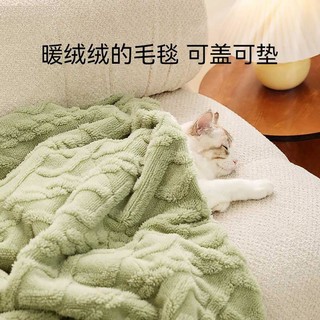 宠物毛毯ins纯色狗狗双层加厚绒毛毯不掉毛保暖猫咪毯小型犬被子