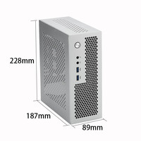 A09迷你台式机ITX17*17主板小1U电源3.8L全新HTPC电脑空机箱可立可卧 银色USB3.0