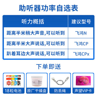 PHILIPS 飞利浦 老年助听器 N max 95dB+3板电池+干燥盒+防丢绳