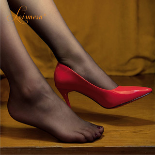 LoisMesa 2双0D撞色丝滑超薄长筒丝袜红边黑色透明大腿袜硅胶防滑