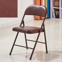 非洲鹰简易登子靠背椅家用折叠椅子便携办公椅会议椅电脑餐椅宿舍椅子 加固棕腿棕面