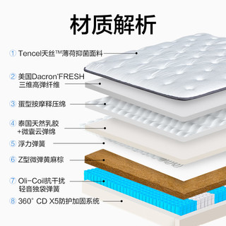 网易严选AB面双簧弹簧床垫 独立袋护脊舒适领航三重抗菌防螨静音1.8*2m 220*200cm 【领航款 双簧】28cm厚