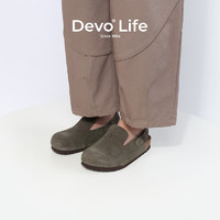 Devo 的沃 软木鞋女包头休闲搭扣复古时尚半包日系凉鞋潮56116