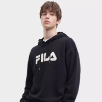 FILA 斐乐 情侣加绒卫衣男女23秋季新款美式宽松复古运动连帽上衣