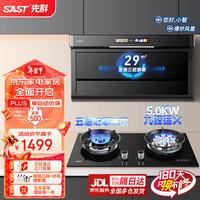 先科(SAST)油烟机顶侧双吸抽油烟机烟灶套装家用吸油烟机厨房大吸力油烟机燃气灶抽烟机灶具套装 (液化气)【两件套】搭5.0KW九腔猛火