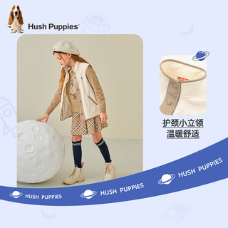 暇步士（Hush Puppies）童装女童马甲春装儿童马甲保暖舒适双刷双摇粒绒时尚休闲潮 浅粉 155cm