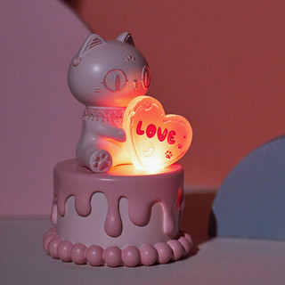 大英博物馆桌面摆件安德森猫萌猫蛋糕氛围灯摆件新婚新年 萌猫蛋糕氛围灯