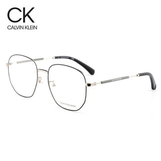 Calvin Klein眼镜框 几何多边形金属大方框眼镜架可配近视镜片 CKJ20113A 001-黑银色镜框