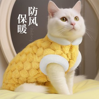 猫吖 猫咪衣服秋冬保暖宠物猫英短银渐层可牵引马甲冬天防掉毛背心毛衣