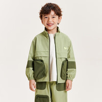 minibala迷你巴拉 巴拉男童女童外套2024宽松时尚撞色便服231124105204 土灰绿40942 130