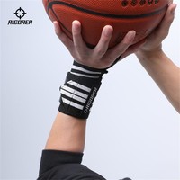 准者 篮球羽毛球运动比赛训练防扭伤专用黑白撞色缠绕式运动护腕男士