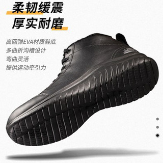 斯凯奇（Skechers）舰店男鞋 冬运动鞋缓震舒适商务鞋透气轻质休闲鞋 加绒/全黑色/速发 44