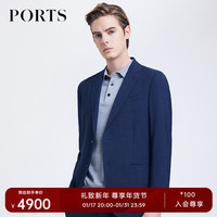 PORTS宝姿男装春夏时尚商务单排两粒扣西服MD8MJ005PWF049 NAVYCHECK 48A