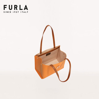 芙拉（FURLA）FURLA芙拉SOFIA中号女士牛皮通勤托特包 日落黄+干邑色+裸色