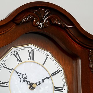 汉时（Hnese）客厅中式简约座钟欧式复古座钟大号台钟实木钟表创意摆件HD25 罗马表盘