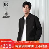 HLA 海澜之家 夹克男24POWER YOUNG系列翻领格纹外套男春季
