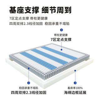 斯林百兰 小魔盒床垫 七区独袋软硬可选加厚乳胶 左右软硬度 双层弹簧 小魔盒1号 硬+中 180*200*26CM