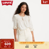 Levi's李维斯24春季女士衬衫遮肚显瘦法式气质 米色 A7617-0000 XS