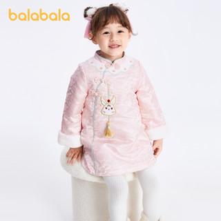 88VIP：巴拉巴拉 女童连衣裙子儿童春装2023宝宝新年公主裙保暖拜年服
